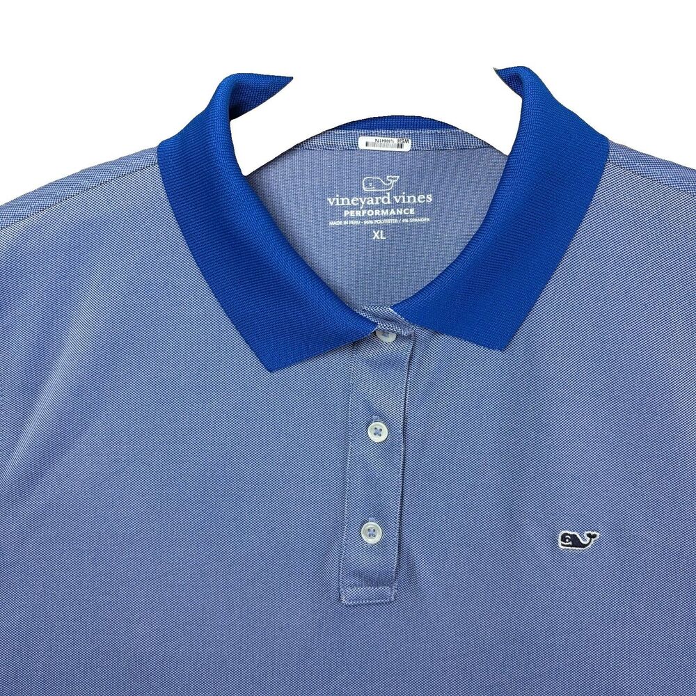 Vineyard Vines Performance Polo Shirt Womens XL Short Sleeve Blue Golf Preppy